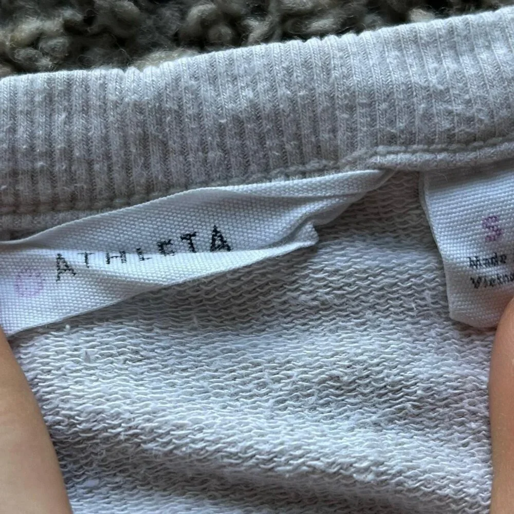 Athleta Citytime Mesh Shoulder Pullover Sweatshirt Size Small Beige Activewear - Picture 3 of 6